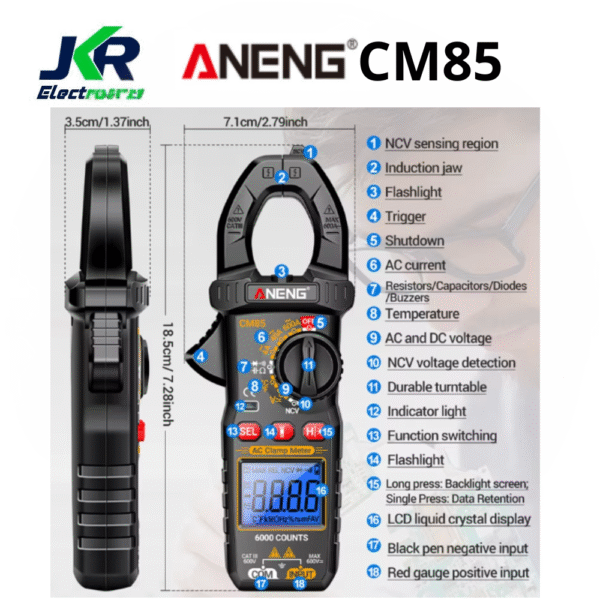 MULTIMETRO Y AMPERIMETRO ANENG CM85-600A - Imagen 2